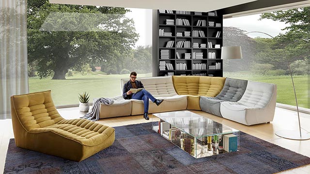 イタリア製 Calia Italia 本革2Pワイドソファ アイボリーホワイト hokuo_602-883